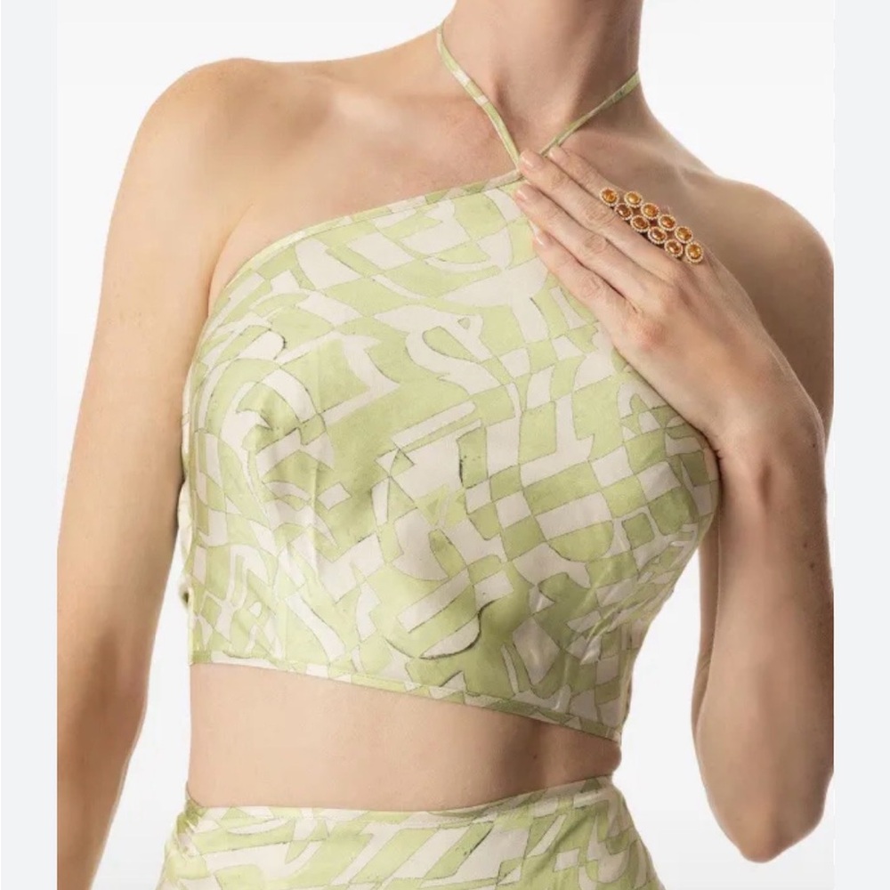 Alexis Light Green Halter Top